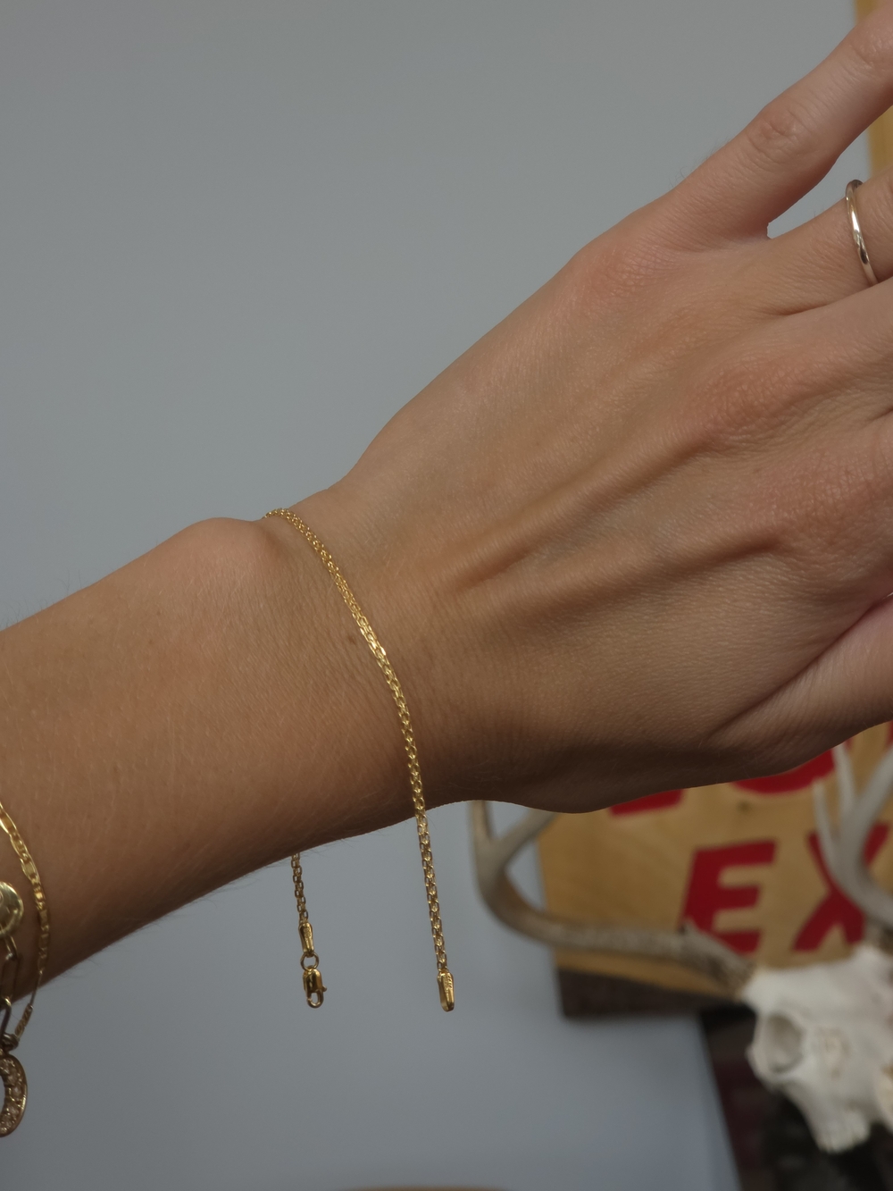 10k Solid Gold Bismark Chain Bracelet - Picture 4 of 4